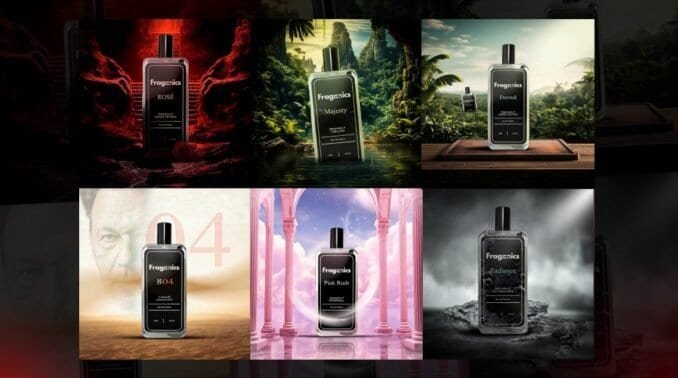 Froganics fragrance product creative series for Froganics Fragrances Ltd UK social media content agency
